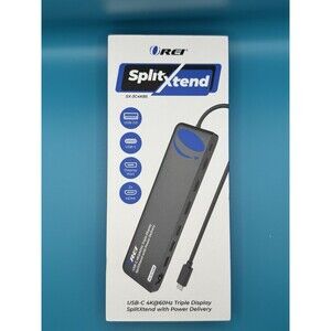 OREI SplitXtend Docking Hub with USB-C input, USB-A, Ethernet, DP - (SX-3C4K85)